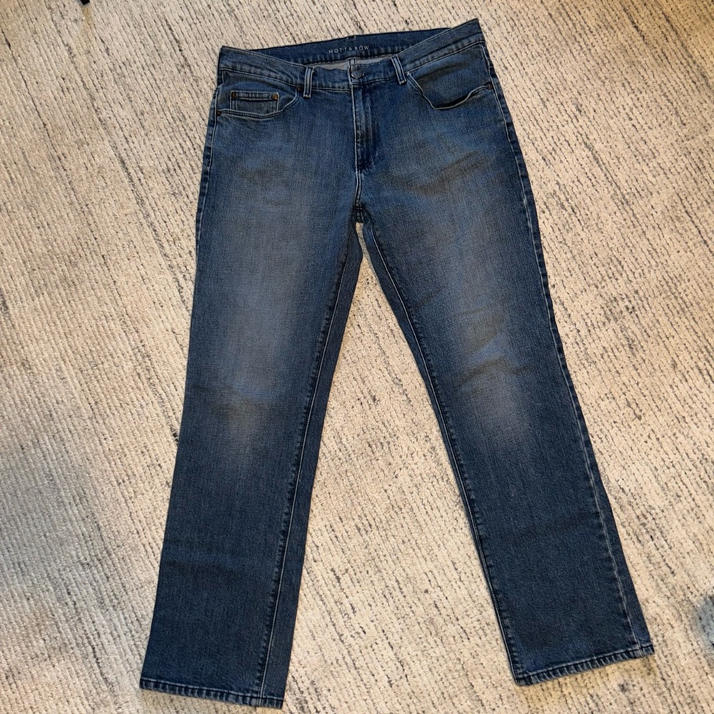 mott & bow straight leg blue jeans
